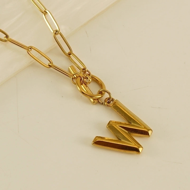 Fashion Letter Titanium Steel Plating Pendant Necklace 1 Piece