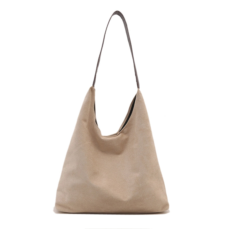 Women's Medium Suede Solid Color Streetwear Square Magnetic Buckle Shoulder Bag Underarm Bag