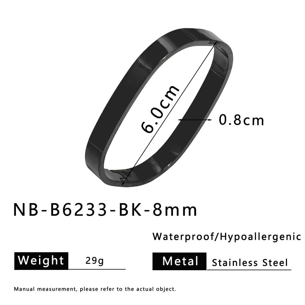 2025 Trendy Unique Square Stainless Steel Bracelet With 18K Gold Plated Female Set
