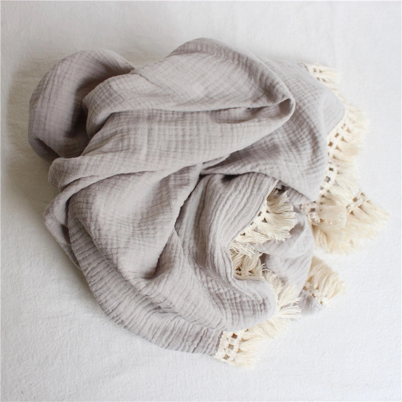 Minimalist Solid Color Cotton Blanket Baby Accessories