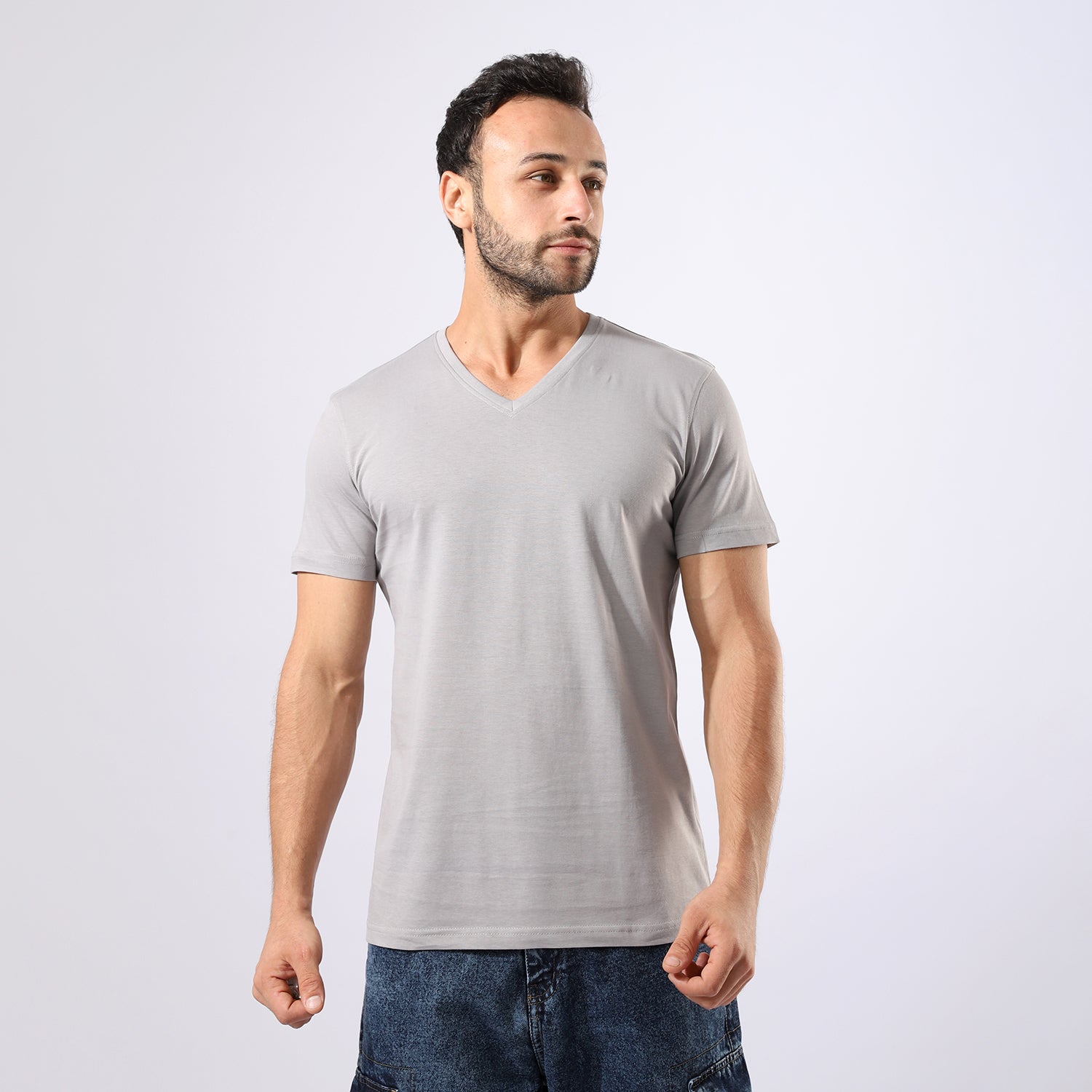 Men V-Neck Half-Sleeves T-Shirt