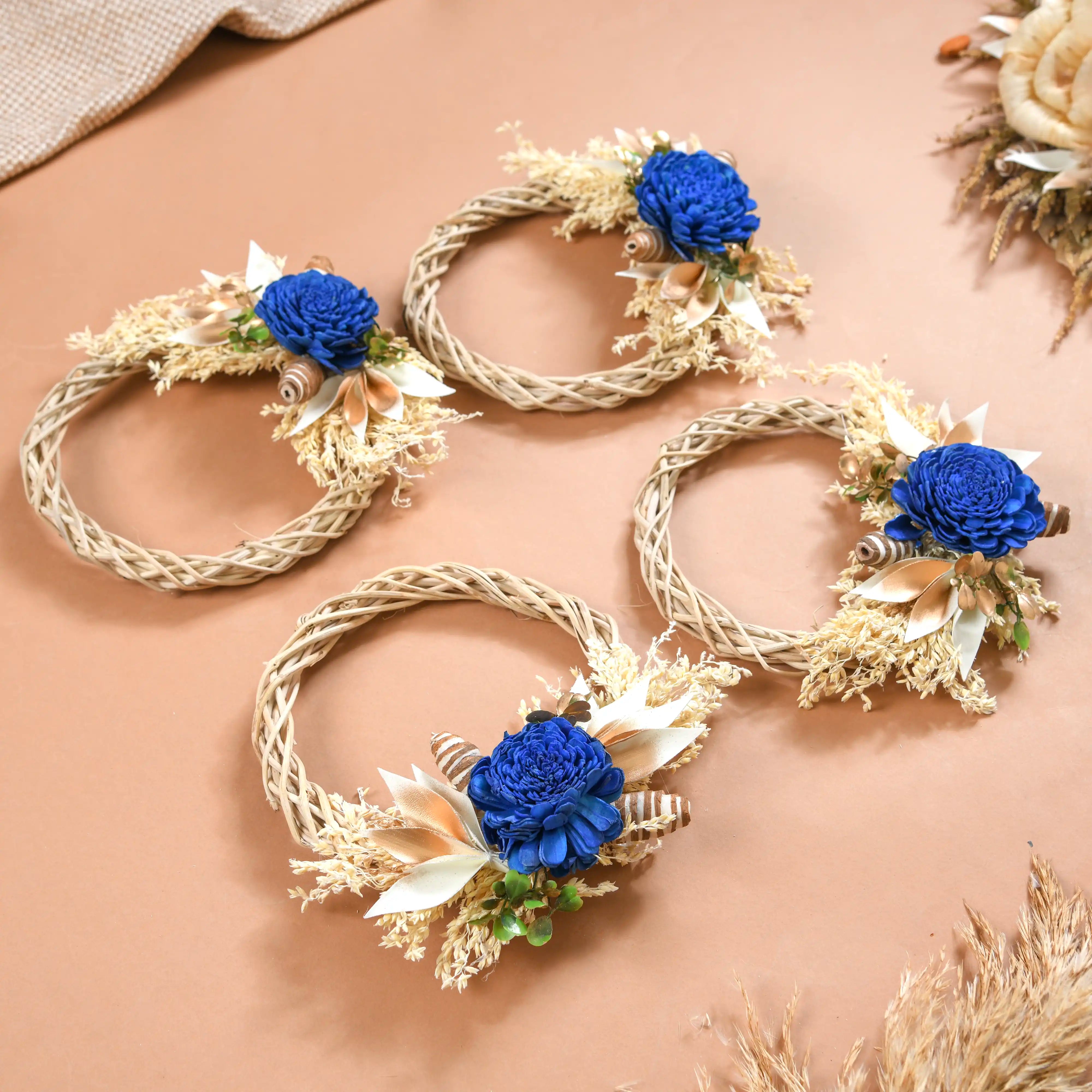 Mini Shola Flower Wreath Eco-Friendly Set Of 4