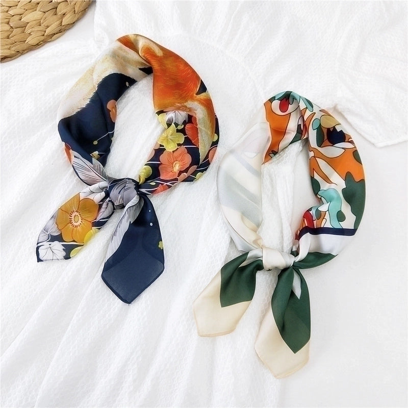70 Small Square Scarf Silk Scarf Women Summer Neck Scarf Neck Protector Thin Scarf