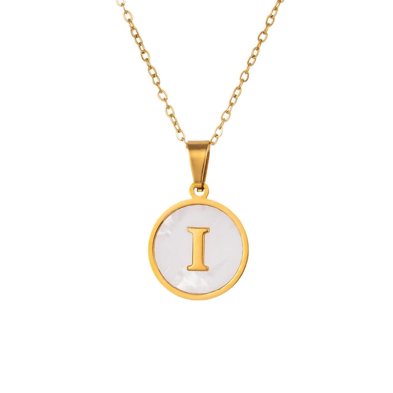 Minimalist Letter Titanium Steel Pendant Necklace