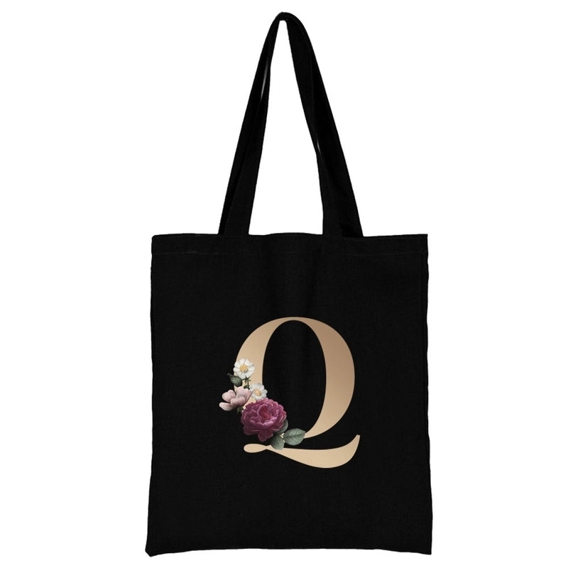 Women's Minimalist Letter Flower Shopping Bags