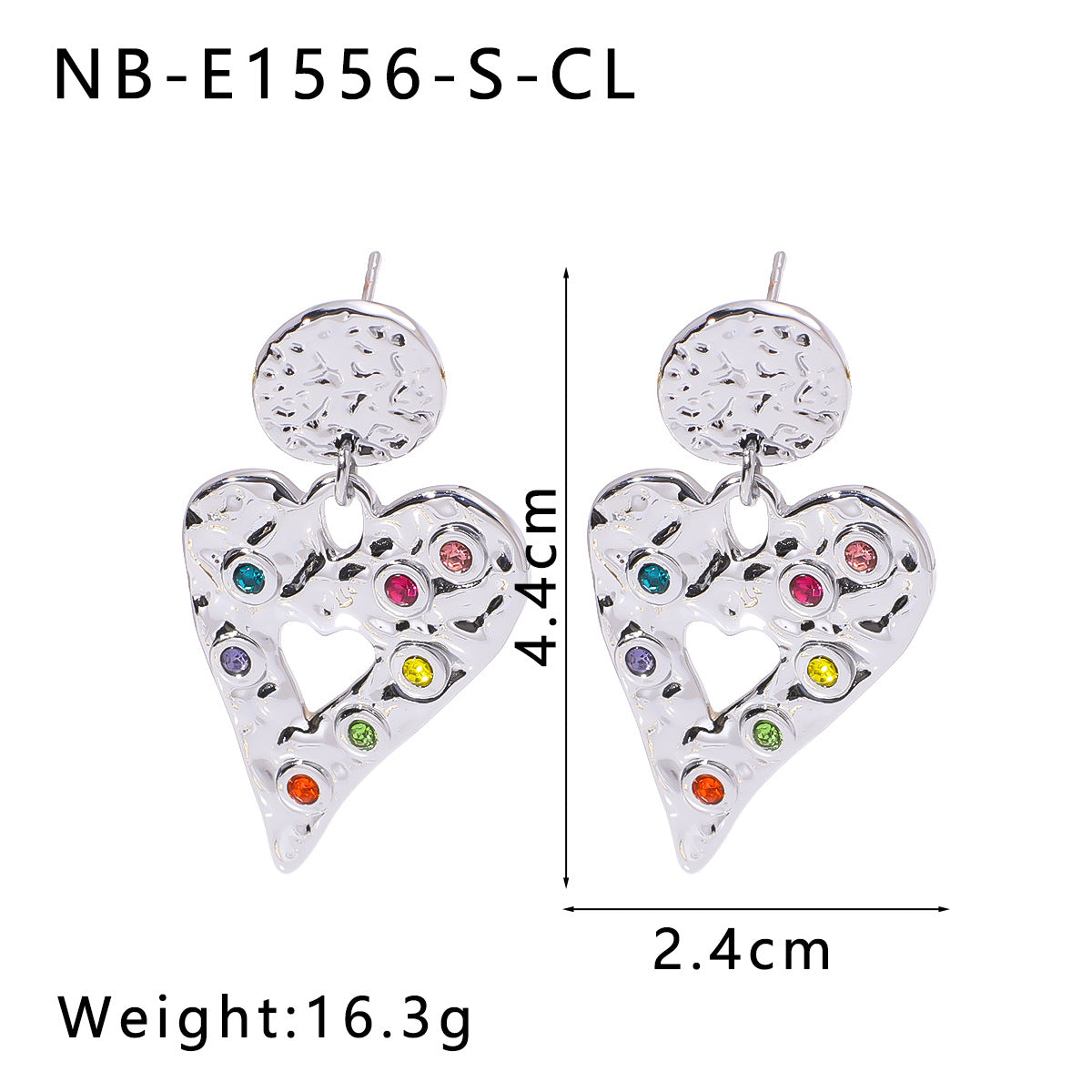 Ins Titanium Steel Heart Hollow Earrings Retro Diamond Style Stainless Steel 18K Gold Earrings Niche Earrings