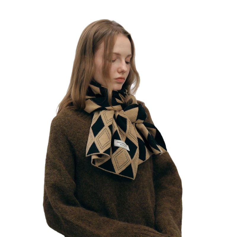 Women's Casual Vintage Style Classic Style Lingge Imitation Cashmere Acrylic Scarf