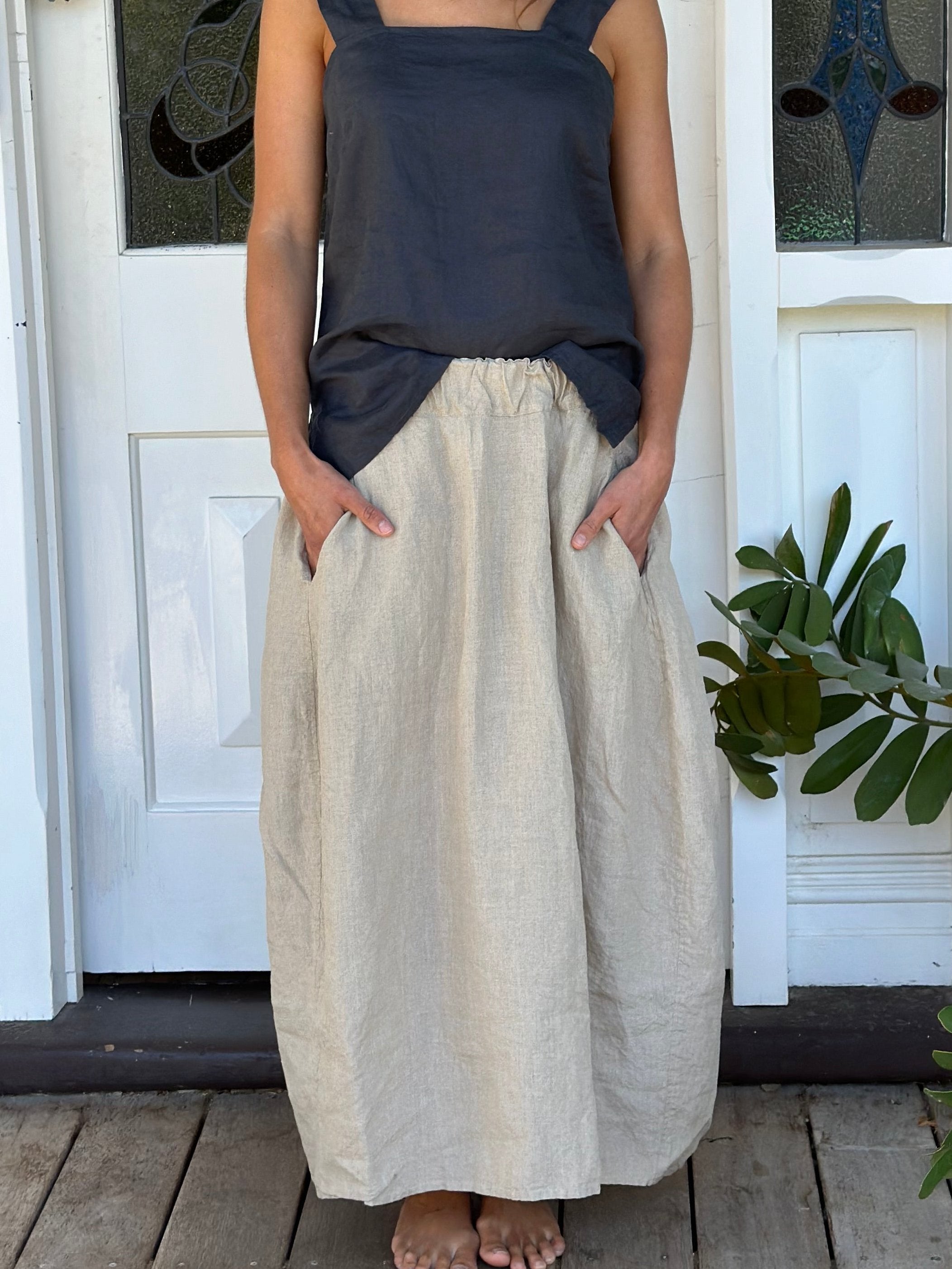 lana skirt-natural linen
