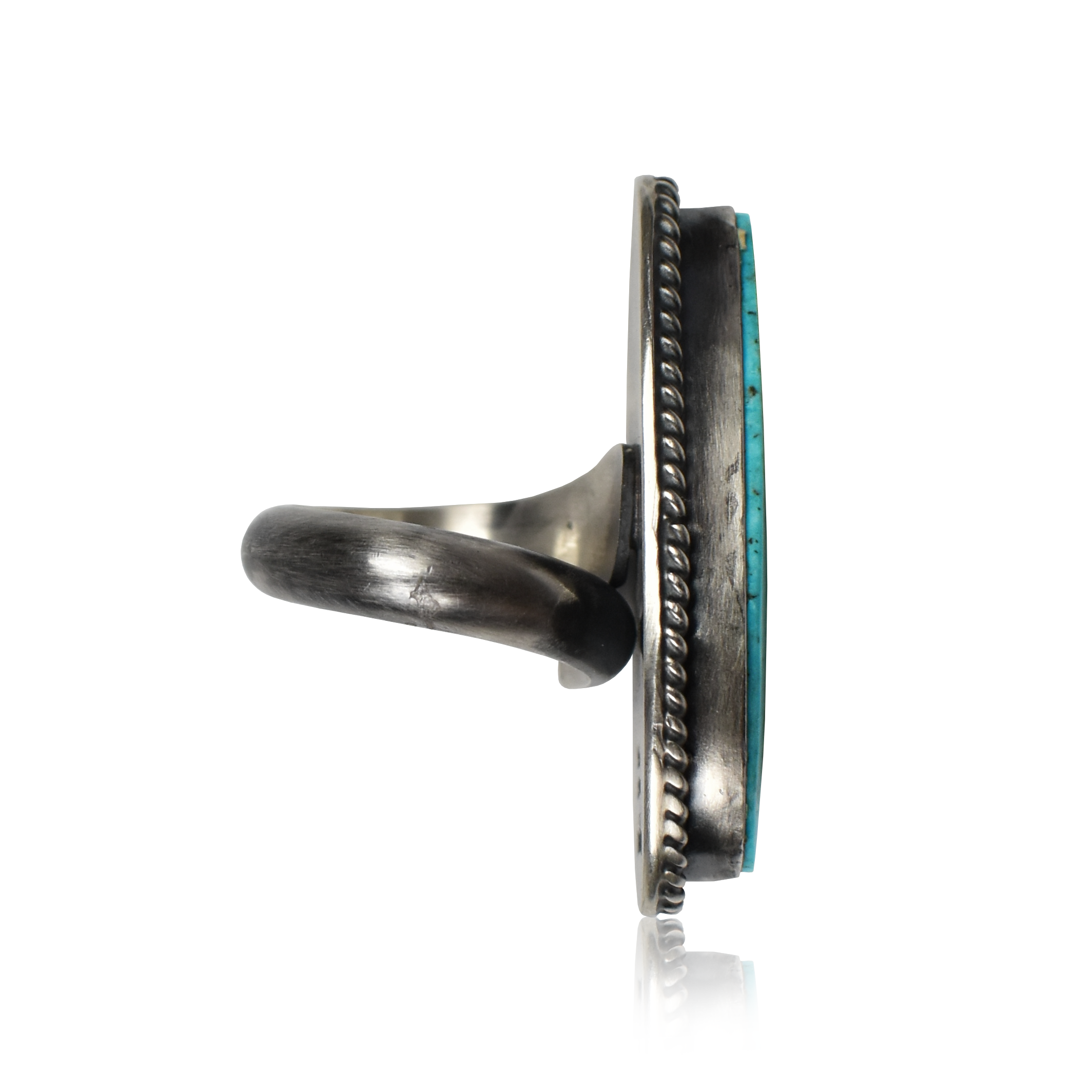 Oblong Sleeping Beauty Turquoise Lasso Ring