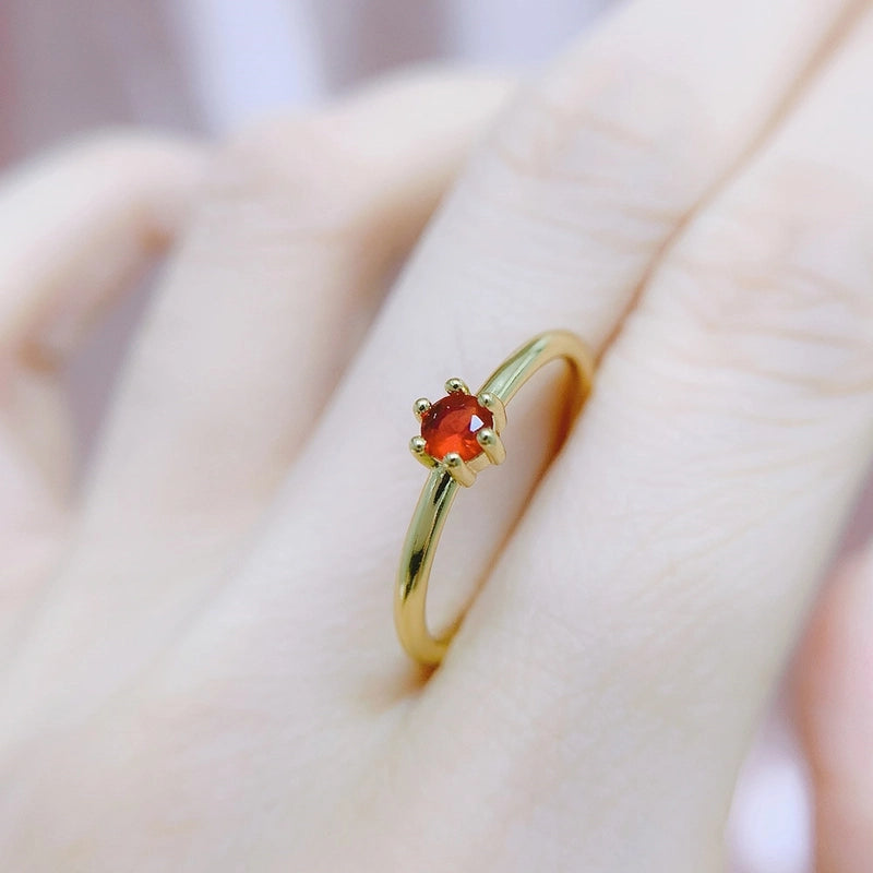 Glam Geometric Copper Gold Plated Zircon Rings