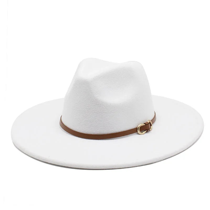 Fashion Autumn And Winter New Black Woolen Hat Jazz Hat For Men And Women 9.5cm