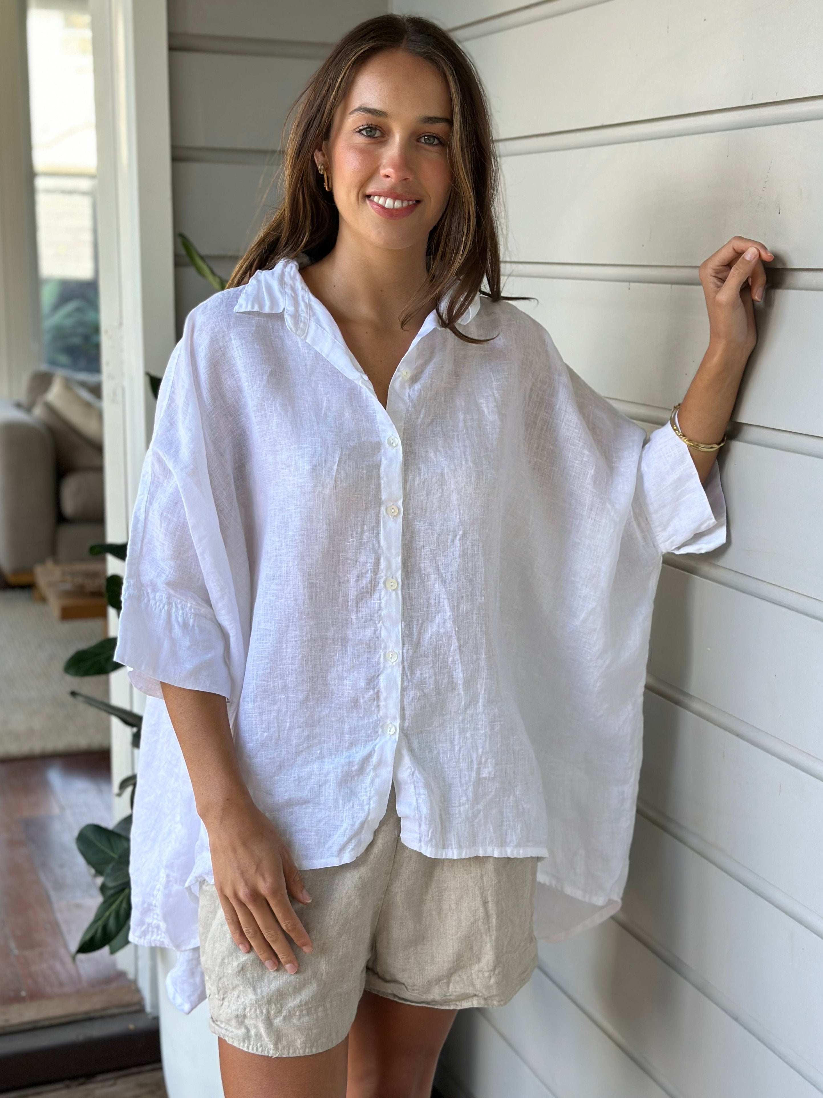 issey shirt - white linen