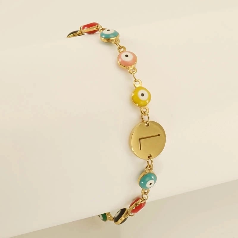 Titanium Steel Gold Plated Minimalist Classic Style Letter Plating Bracelets