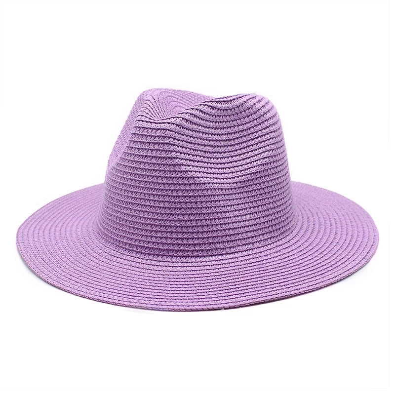 Unisex Minimalist Solid Color Flat Eaves Fedora Hat