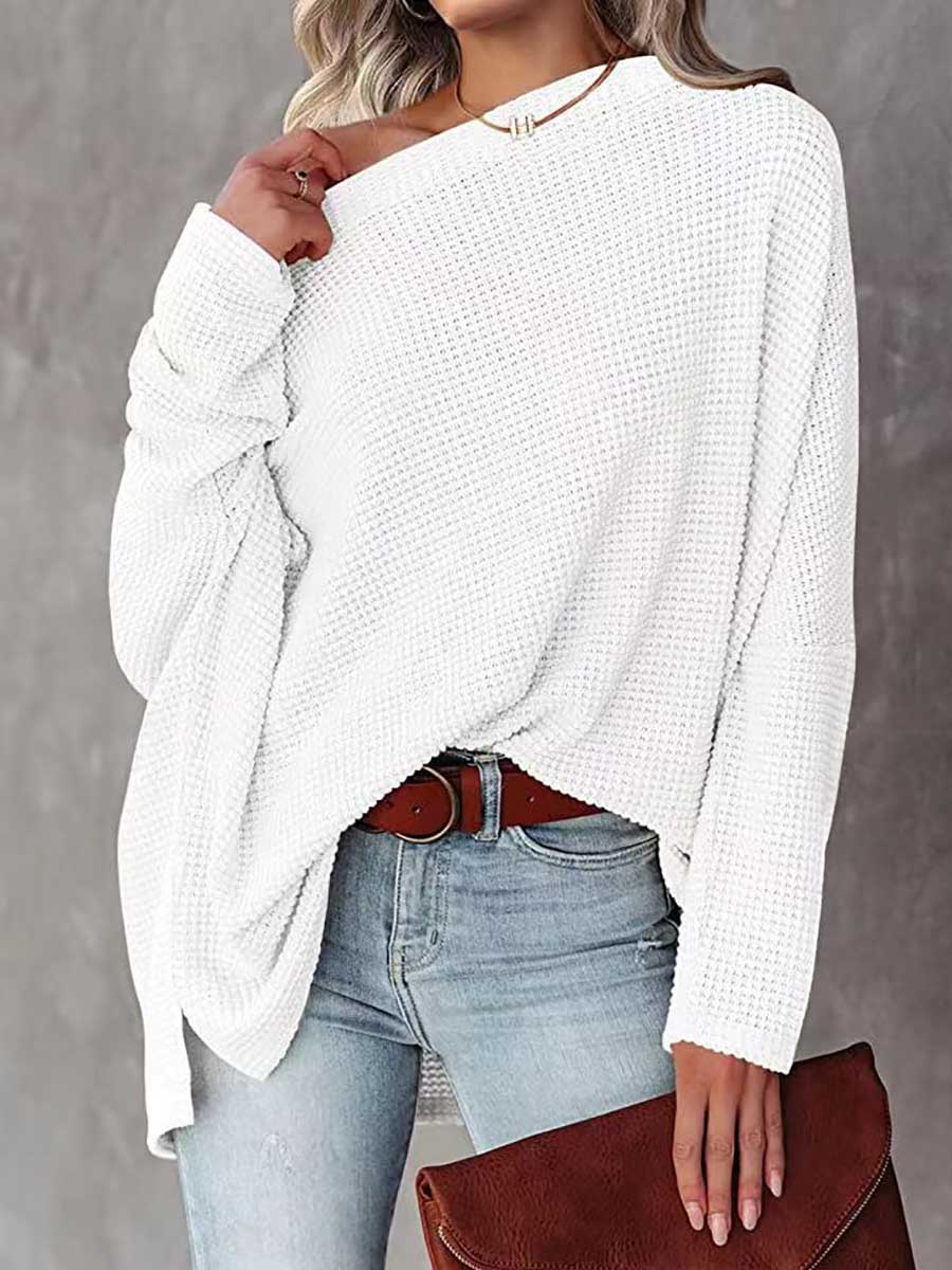 Knitted waffle slouchy top