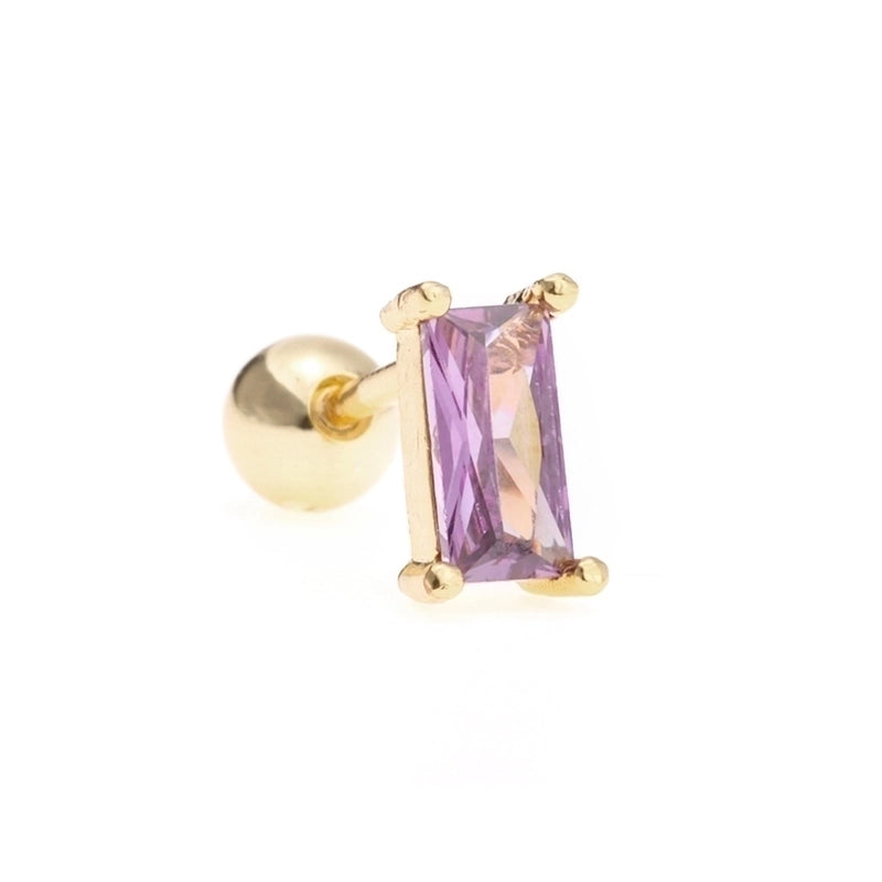 Fashion Geometric Brass Plating Zircon Ear Studs 1 Piece