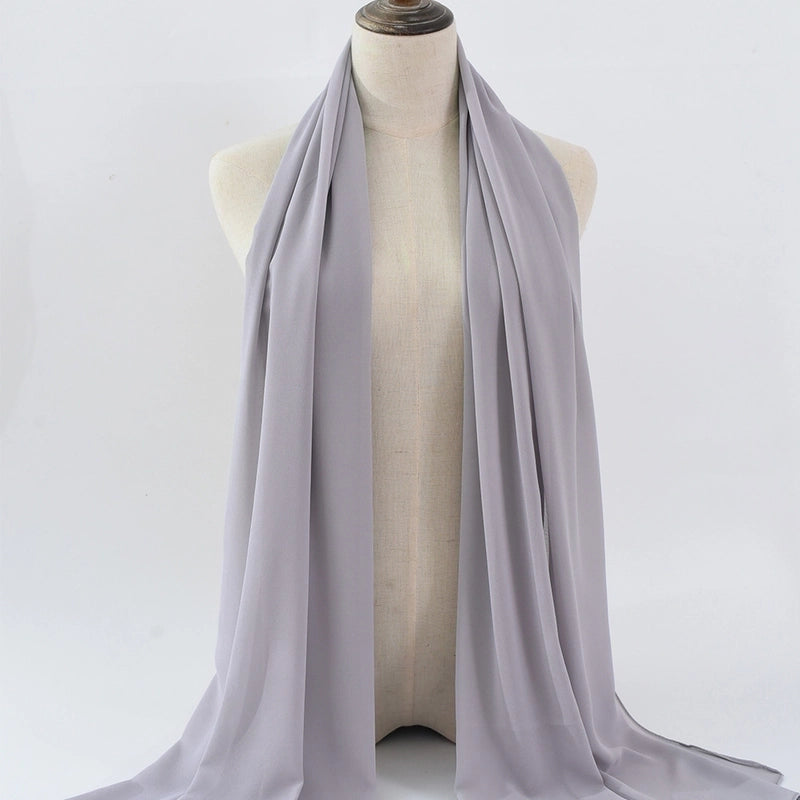 Women's Minimalist Classic Style Solid Color Satin Silk Scarf