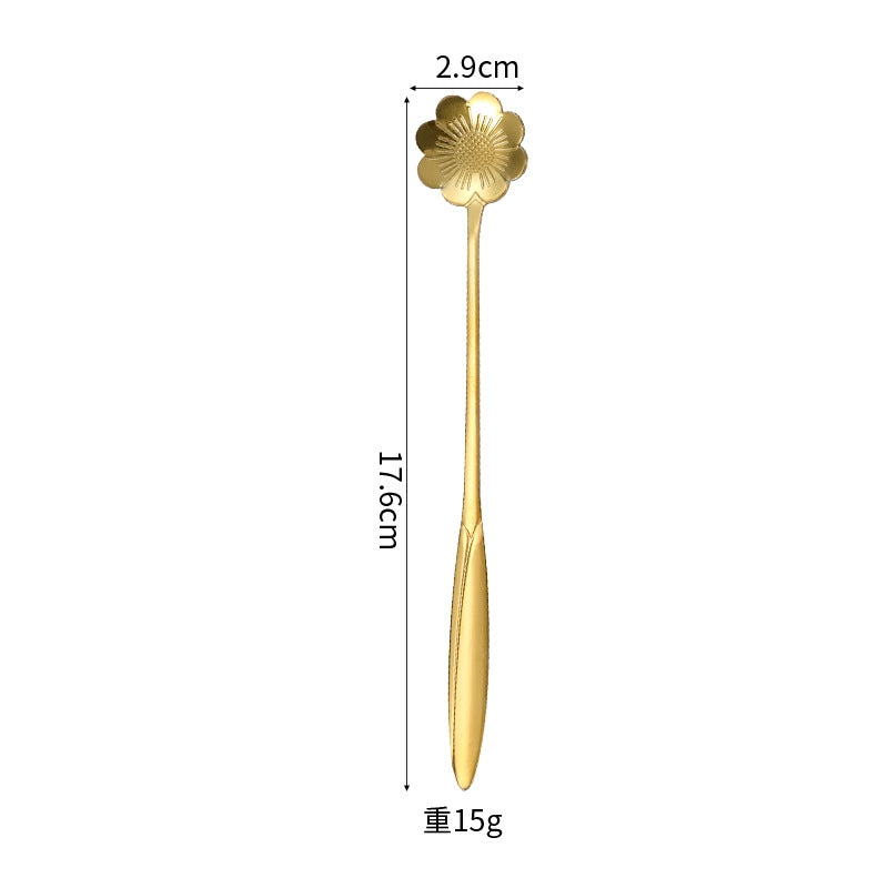Casual Flower Stainless Steel Spoon 1 Piece
