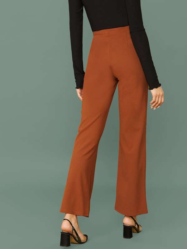 Wide Band Waist Zip Back Pants( Clearance sale