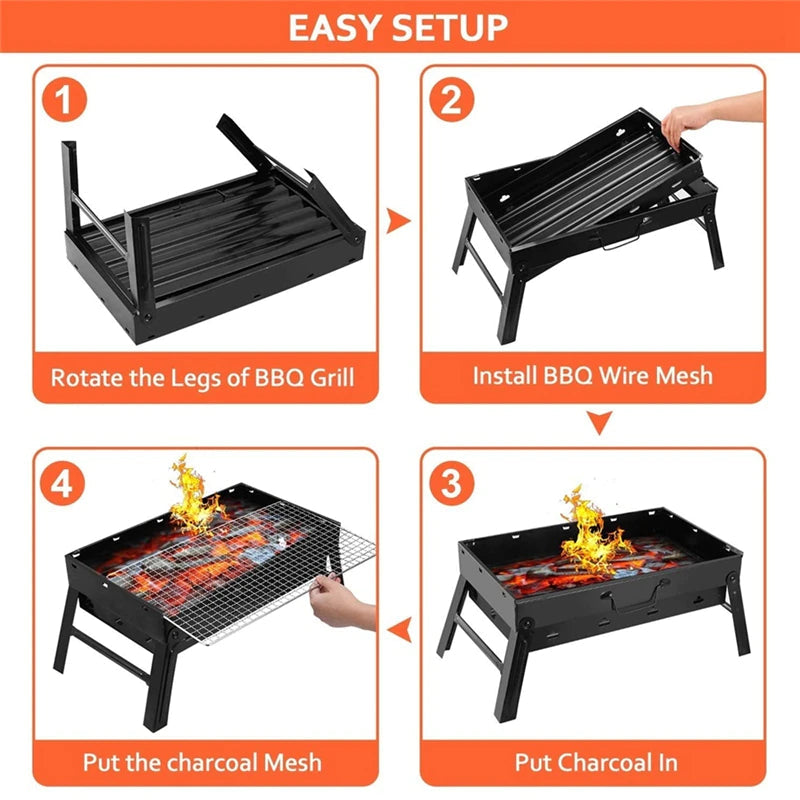 Barbecue Grill Portable Book Style