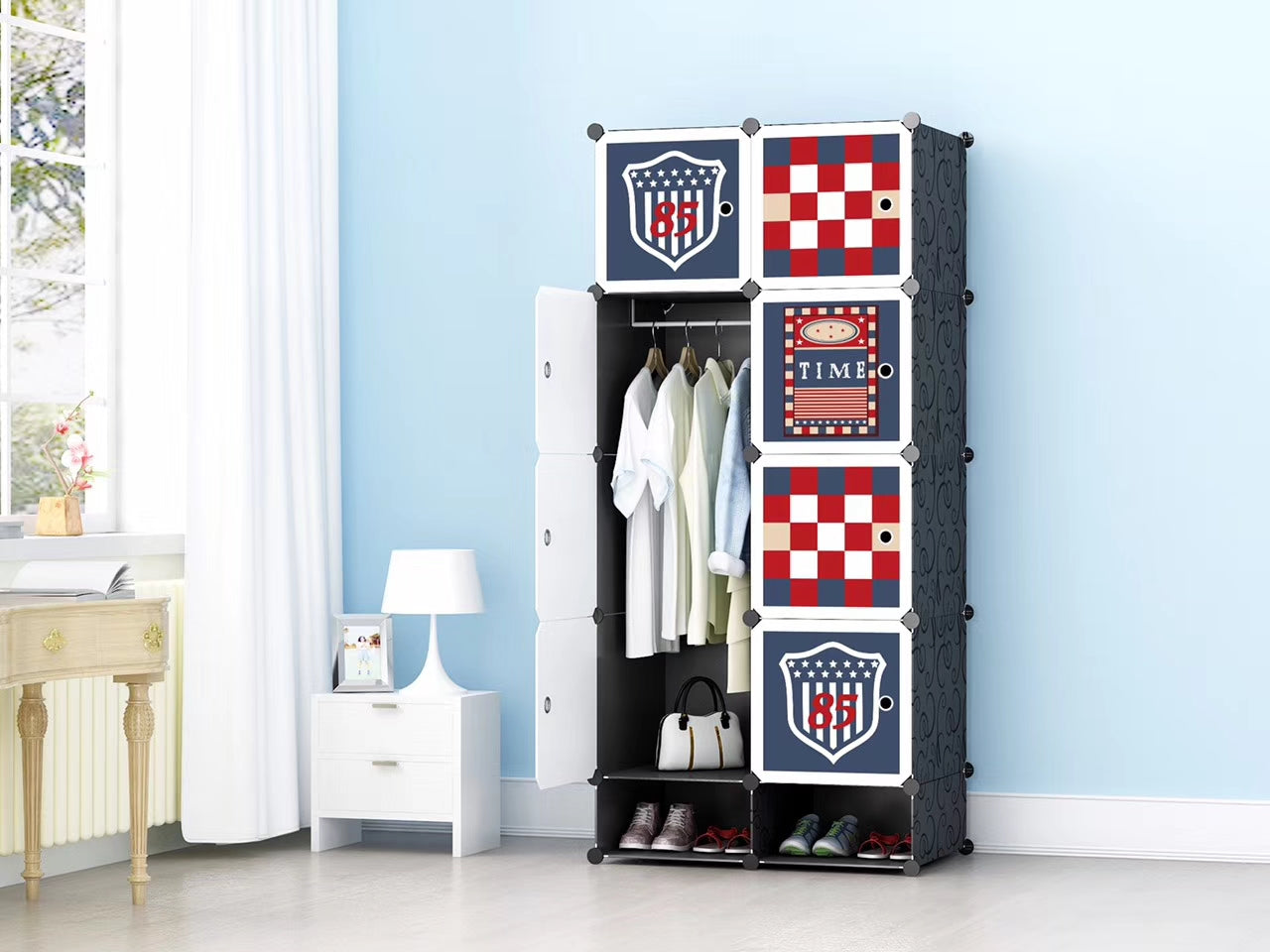 Football Club DIY 8 Cube Storage Cabinet With Shoe Rack