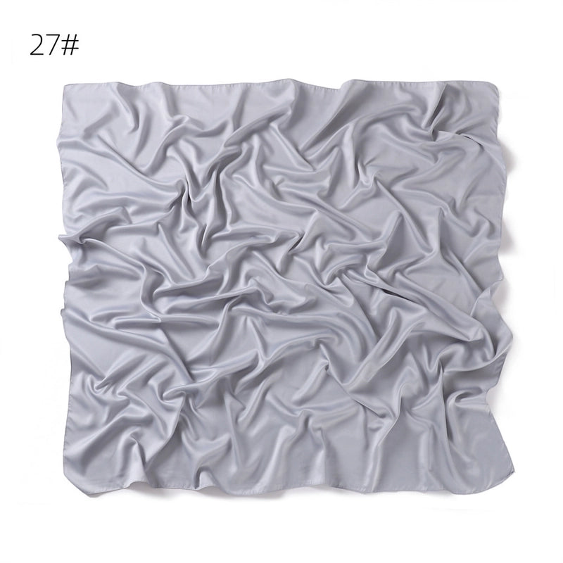 Women's Minimalist Solid Color Satin Silk Scarf
