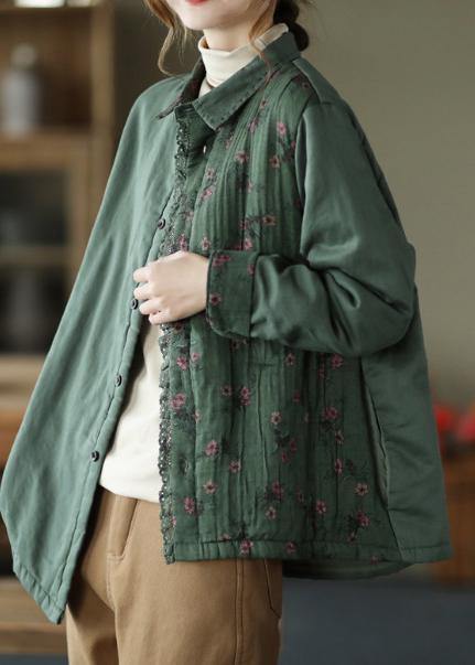 Style Lapel Asymmetric  Coats Women Blouses Chocolate Print Art Jackets