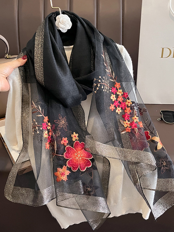 Embroidered Keep Warm Shawl&Scarf