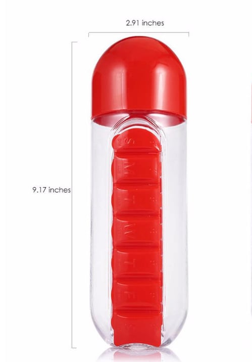 Water Bottle With Weekly Pillbox Buy 2/5 get 1/3 Free