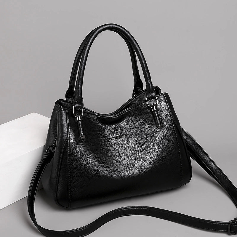 Women's Medium Pu Leather Solid Color Elegant Vintage Style Square Zipper Crossbody Bag