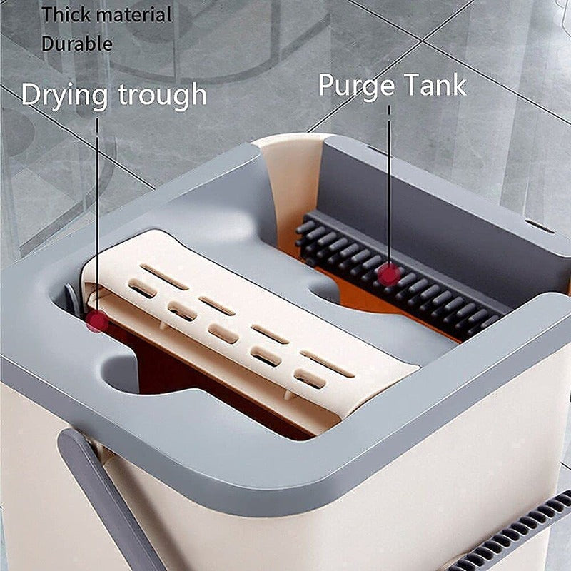 Floor Mop with Bucket. Microfiber Flat Mop with Bucket