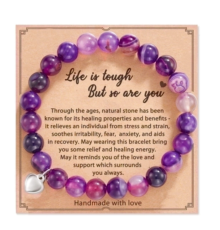 2 Pieces Retro Geometric Natural Stone Handmade Bracelets