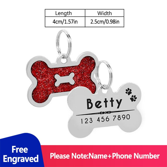 Bling Bone Personalized ID Dog Tags