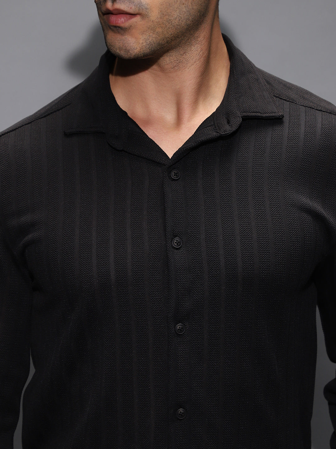 Chevron-Panel Tactile Shirt