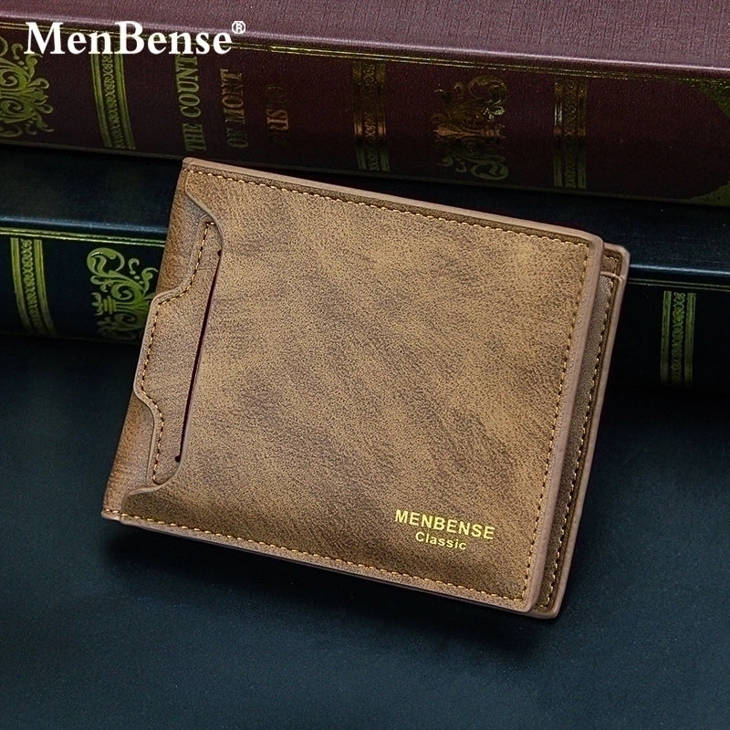 Men's Solid Color Pu Leather Open Small Wallets