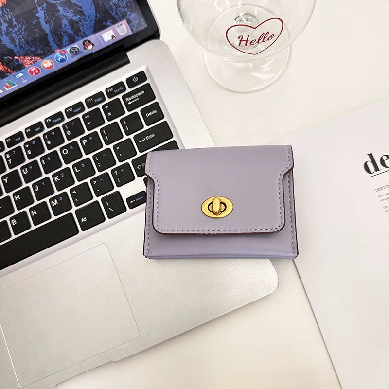 3 Pieces Women's Solid Color Pu Leather Flip Cover Wallets