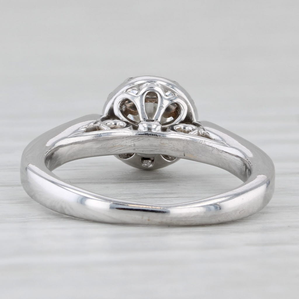 0.83ctw The Leo Diamond Engagement Ring Round Halo 14k White Gold Size 4.75