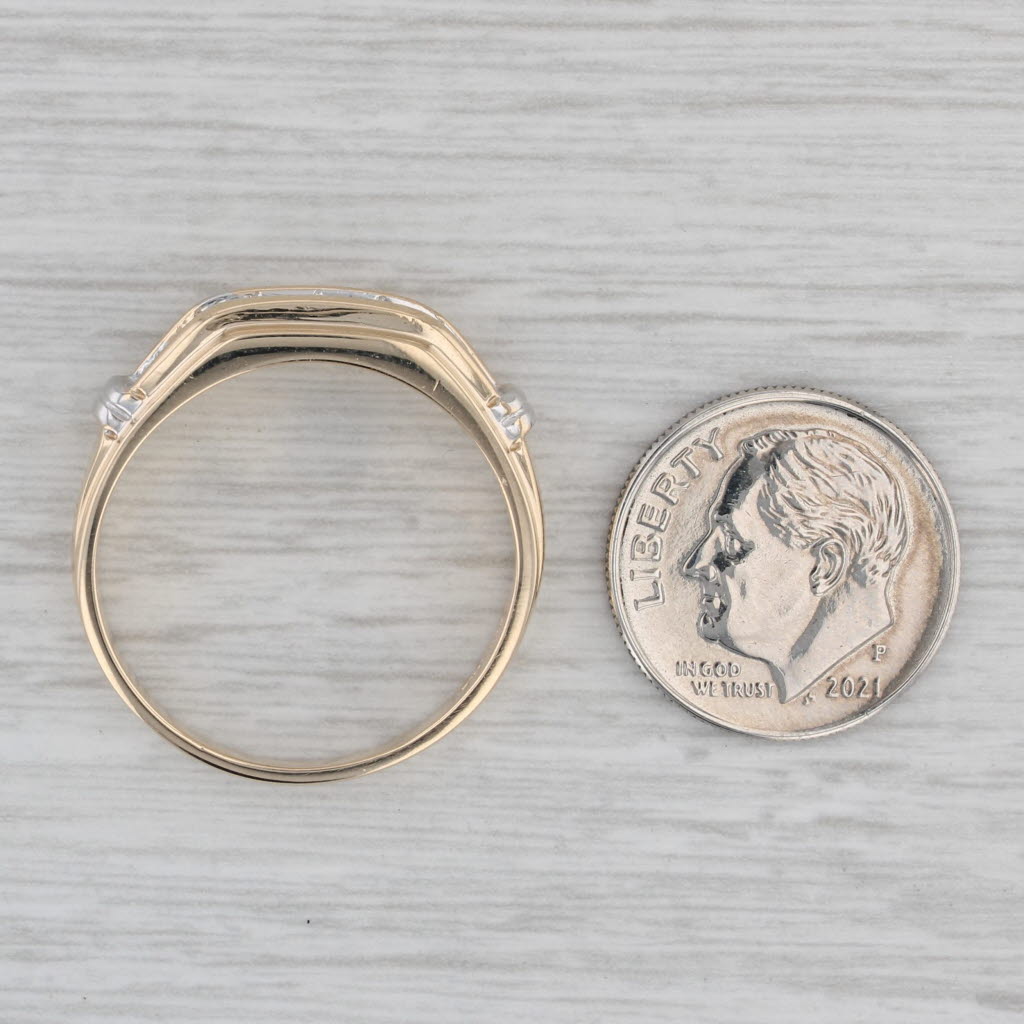 0.35ctw Diamond Men's Wedding Band 14k Yellow Gold Size 11 Ring