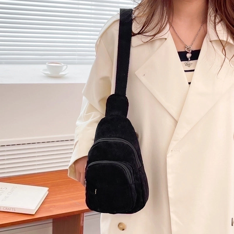 Women's Basic Solid Color Plush Waist Bags