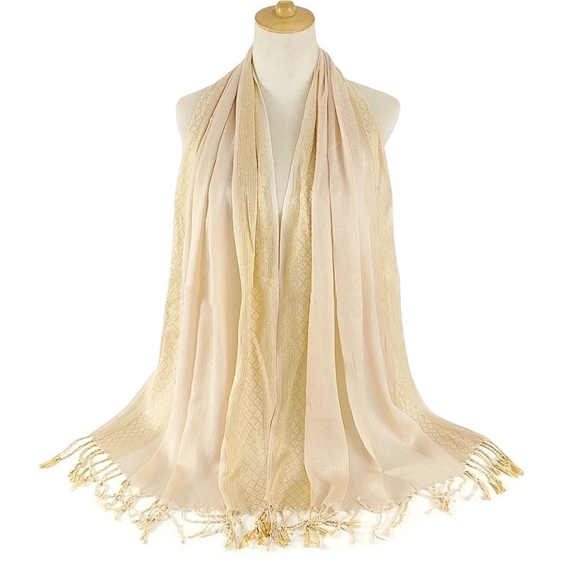 Women's Minimalist Color Block Cotton Scarf