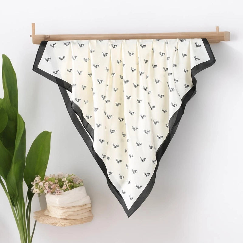 Women's Casual Elegant Minimalist Printing Satin Printing Silk Scarf