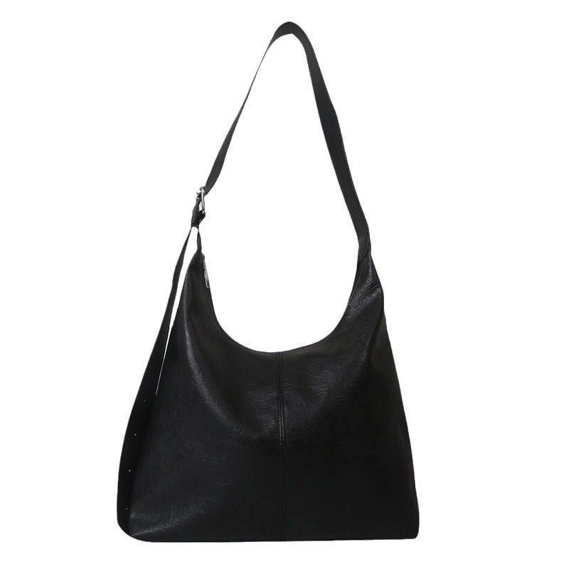 Women's Large Pu Leather Solid Color Streetwear Square Zipper Shoulder Bag