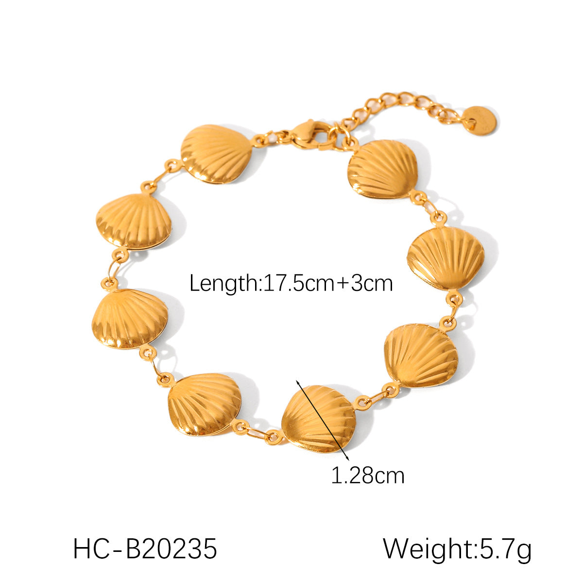 Ins Stainless Steel Bracelet Square Butterfly Shell Water Drop Zircon Flower Pig Nose Buckle 18K Gold Titanium Steel Jewelry