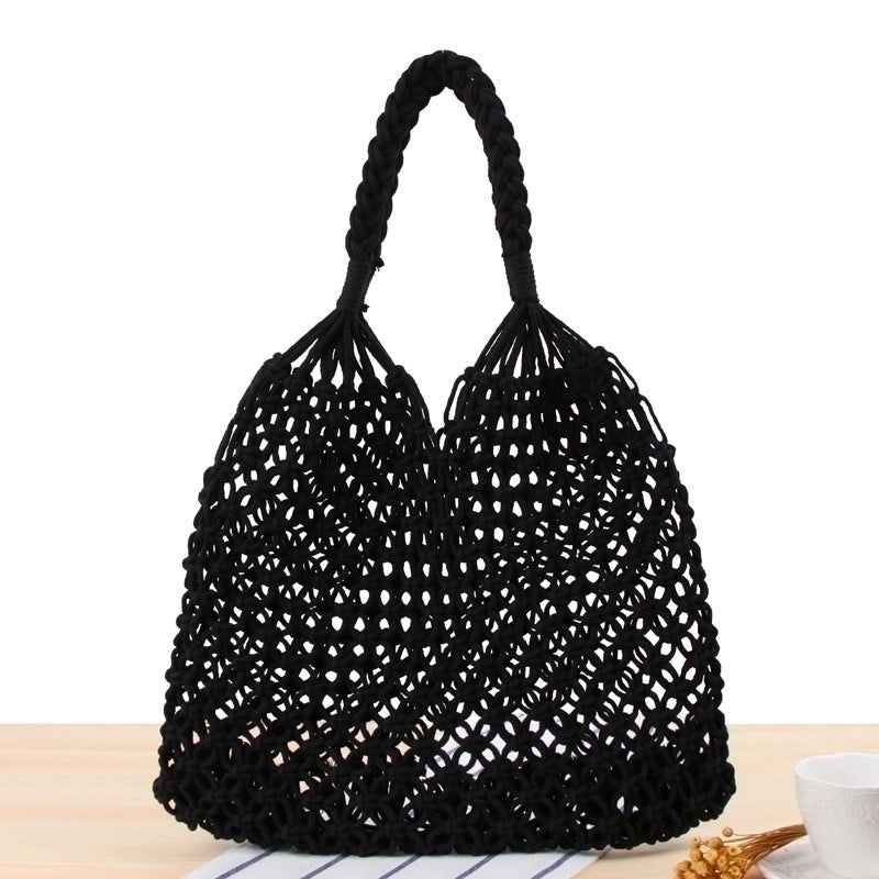 Women's Large Spring&summer Cotton Rope Vintage Style Bucket Bag