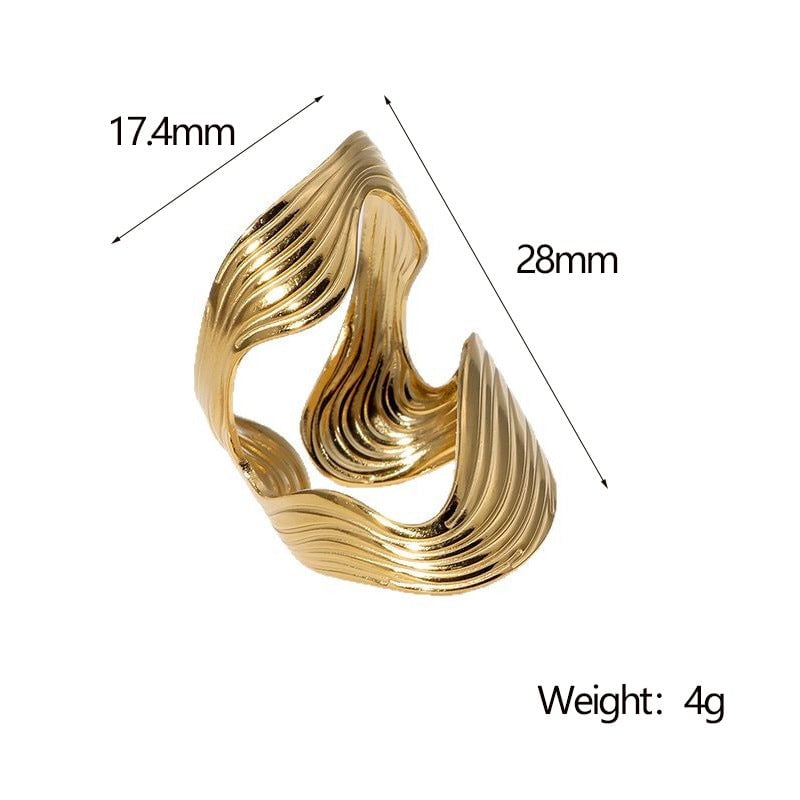Irregular Shaped Ring Opening Wide Version Personality Exaggerated Ins Stainless Steel Ring