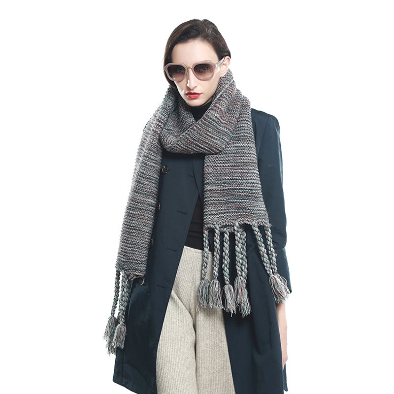 Knitted Wool Scarf Women's Winter New Student Long Warm High-grade Scarf