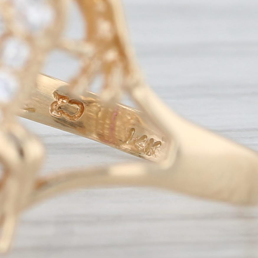 Frog Ring 1.11ctw Lab Created Ruby Cubic Zirconia 14k Yellow Gold Size 5.75