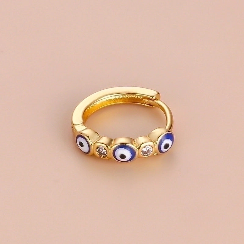 Ear Cartilage Rings & Studs Ethnic Style Devil'S Eye Copper Plating