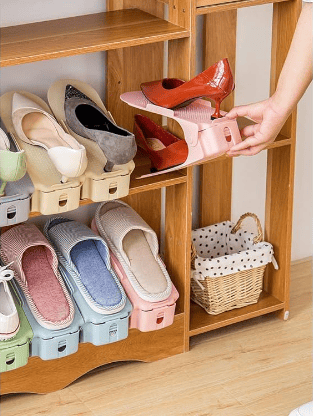 💥48% OFF-Adjustable Double Layer Stack Shoe Holder