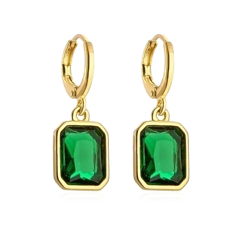 1 Pair Fashion Geometric Plating Copper Zircon 18k Gold Plated Earrings